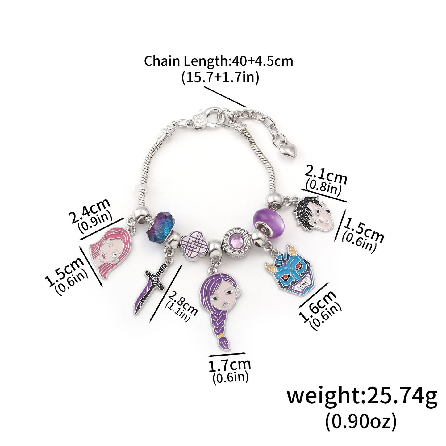 K-Pop Demon Hunters Bracelet Set Mixed Metal Braided Cord & Colorful Seed Bead Bracelets