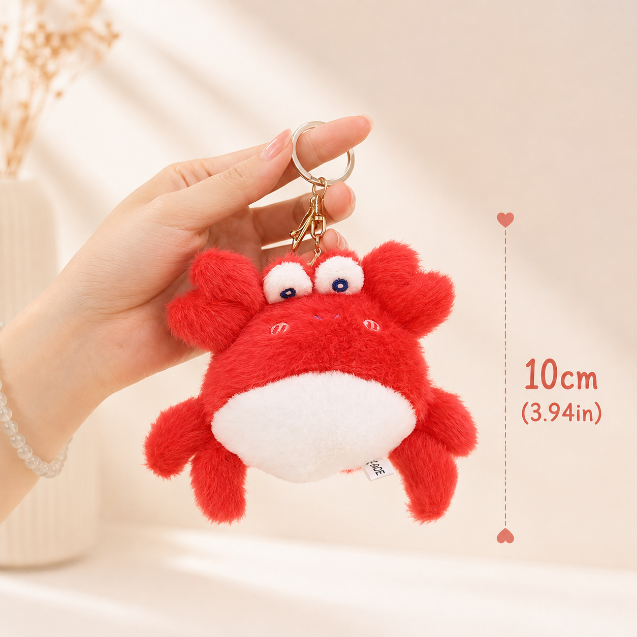 Cute Plush Crab & Lobster Keychain – Soft Fuzzy Bag Charm & Gift
