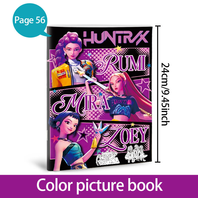 K-Pop Demon Hunters Coloring Book Anime Line Art Coloring Pages