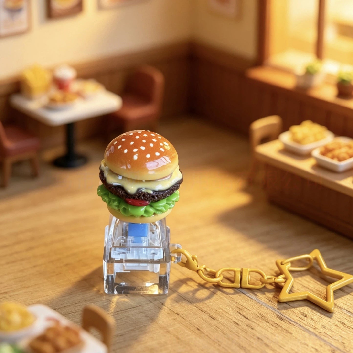 Cute Resin Food Fidget Keychain Hanging Charm