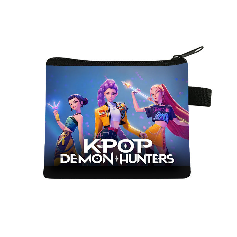 K-Pop Demon Hunters Anime Printed Mini Coin Purse Cute Small Wallet Portable Key & Card Holder