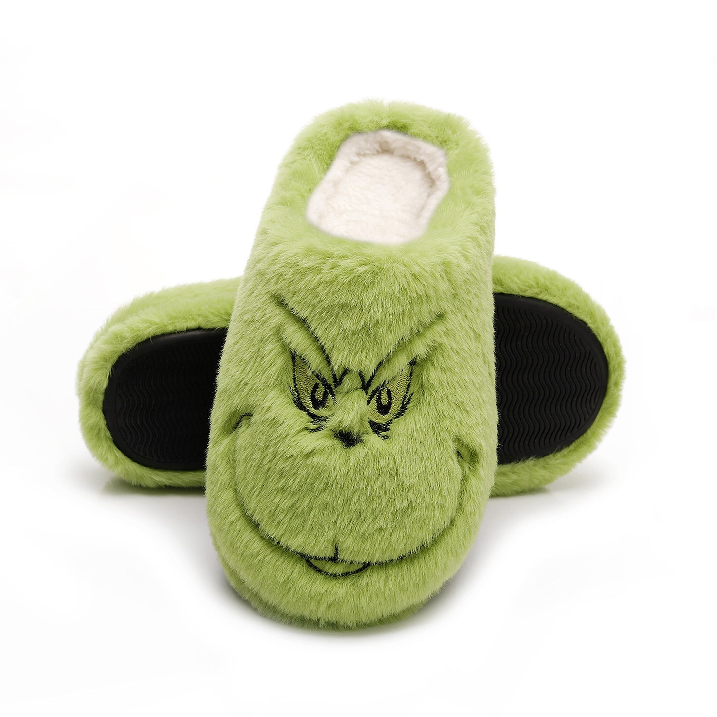 2025 Christmas Grinch Gingerbread Farm Chicken Plush Slippers Unisex Winter Cotton Home Slippers