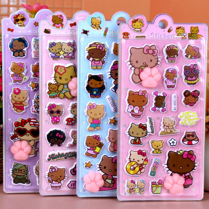 3D Puffy Kids Cartoon Layered DIY Anime Movie Merchandise Stickers