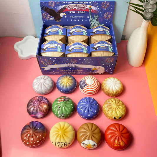 4th of July Mystery Squishy Dumpling Realistic Steamed Bun Stress Relief Squeeze Toy