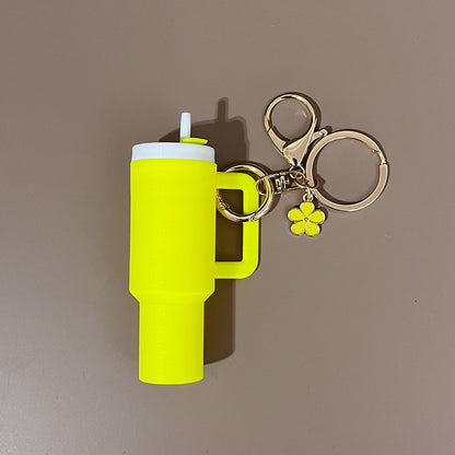 Mini Tumbler Bag Charm Keychain – Colorful Plastic Cup Charm Accessory