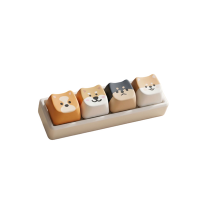 Shiba Inu Finger Press Button Cube Squishy Keyboard Keychain Stress Relief Toy