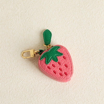 PU Leather Fruit-Shaped Mini Coin Pouch – Zipper Wallet Bag Charm