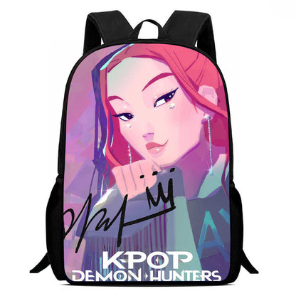 K-pop Demon Hunters Trendy Print Large Backpack Back To School Bag