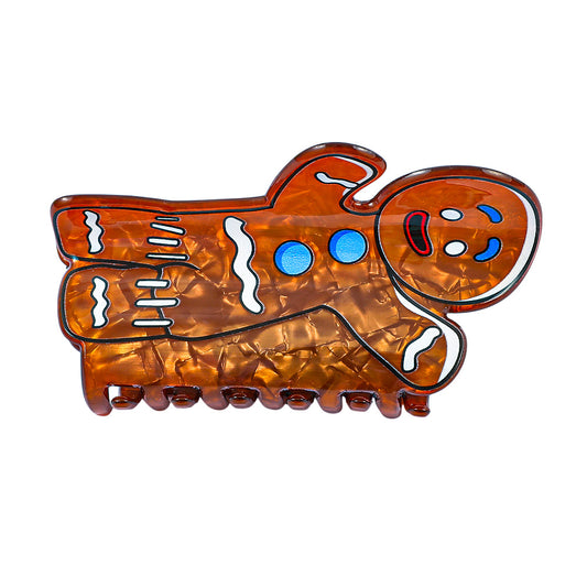 2025 Christmas Gingerbread Man Hair Claw Fun & Creative Holiday Ponytail Clip Festive Hair Accessory
