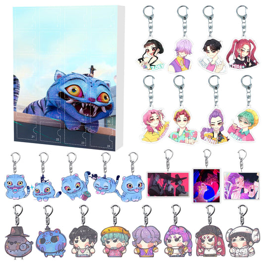 KPOP Demon Hunter Girl Group Advent Calendar – 24pcs Blind Box Acrylic Keychain Set