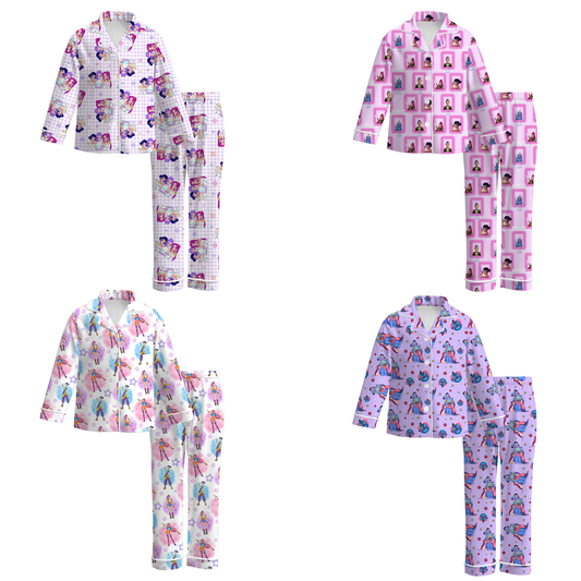 Girls Fall Kpop Demon Hunter Print Pajamas Pant Set
