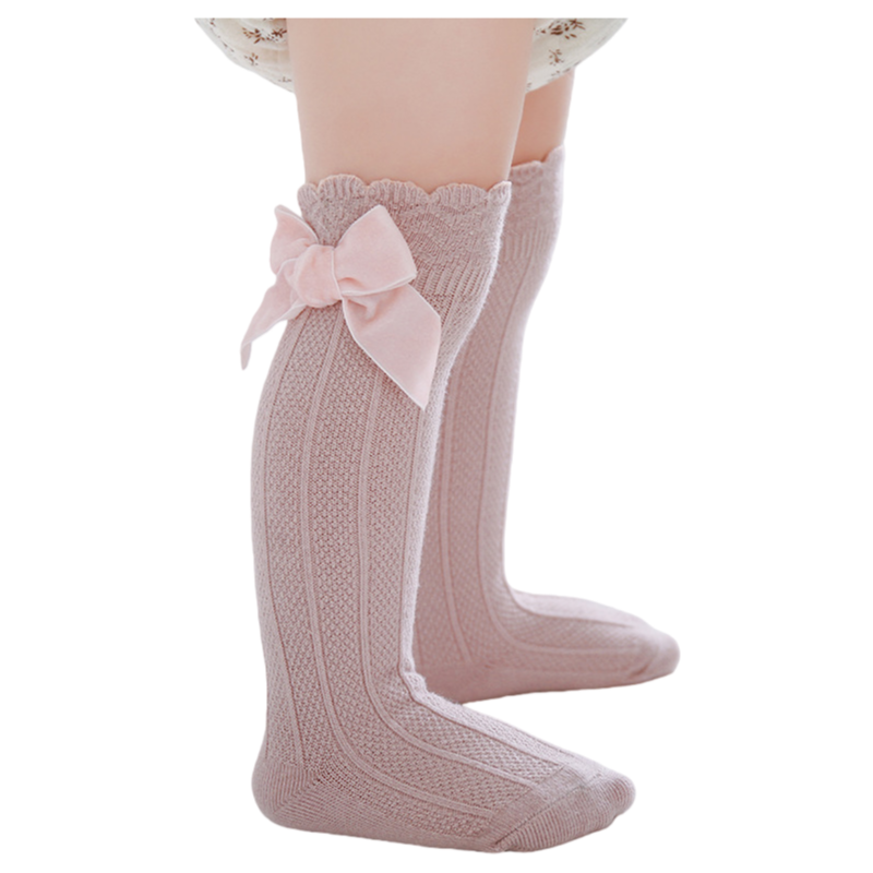 Baby Girls Knee High Mesh Breathable Spring & Summer Princess Socks with Bow