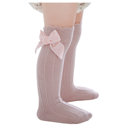 Baby Girls Knee High Mesh Breathable Spring & Summer Princess Socks with Bow