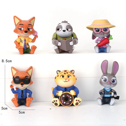 Zootopia Figures Judy Hopps Nick Wilde Cute Anime Collectible Ornaments