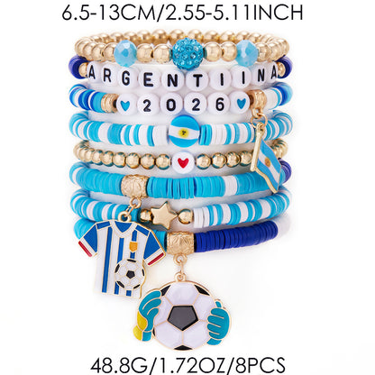 World Cup 2026 Country-Themed Bracelet Set Soccer Fan Jewelry Gift