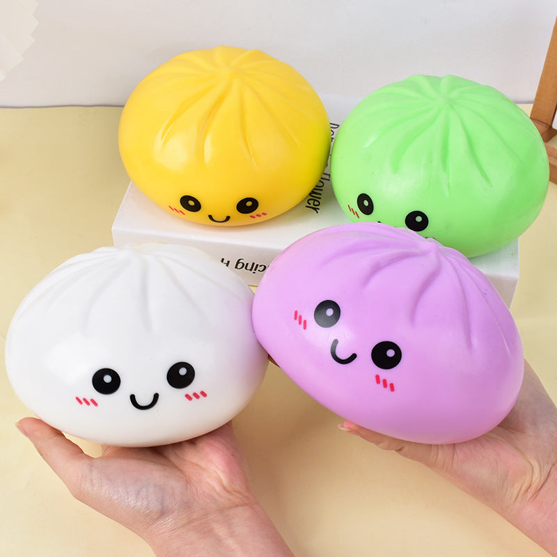 Giant Bao Bun Squishy with Steamer Basket, Soft Stress Relief Toy