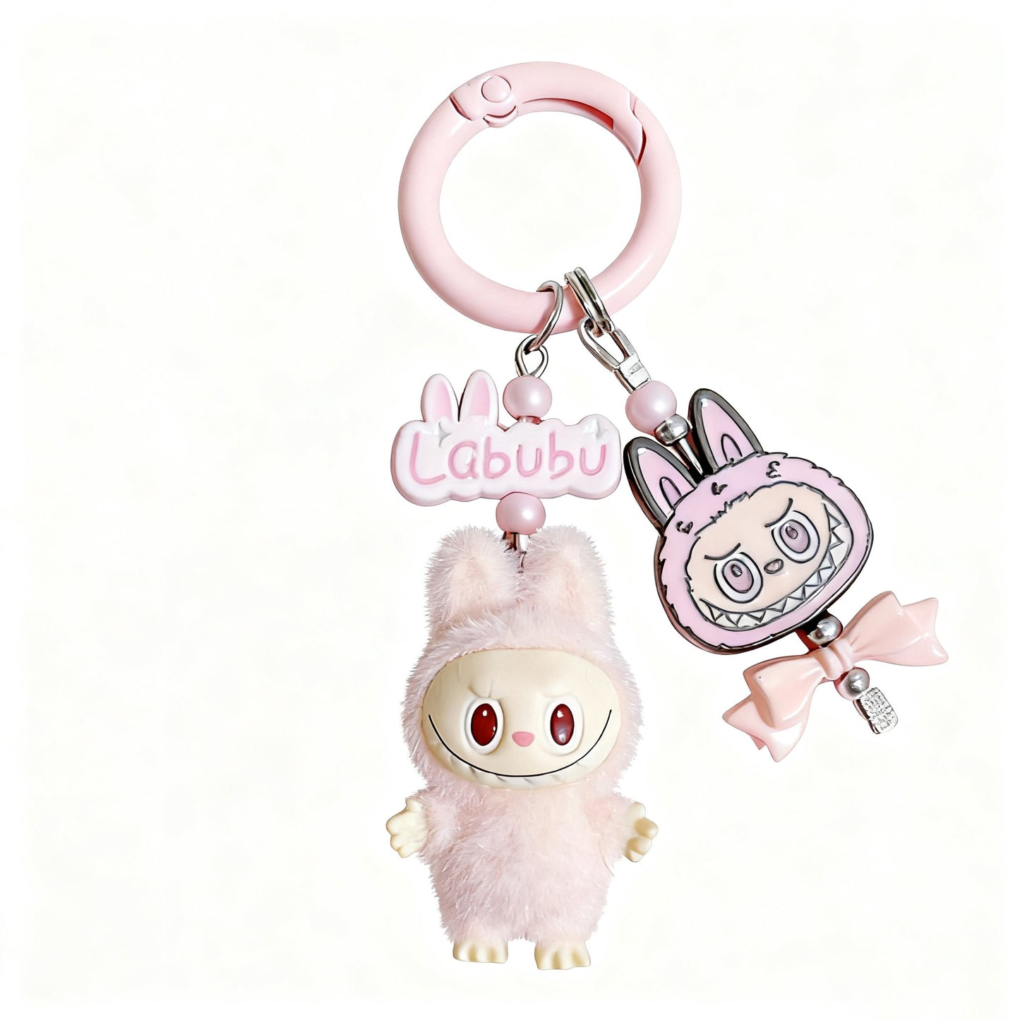 Labubu PVC Figure Keychain Trendy Collectible Phone Charm Handmade Car Accessory & Bag Pendant