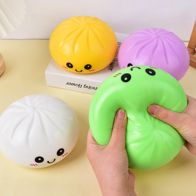 Giant Bao Bun Squishy with Steamer Basket, Soft Stress Relief Toy