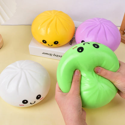 Giant Bao Bun Squishy with Steamer Basket, Soft Stress Relief Toy