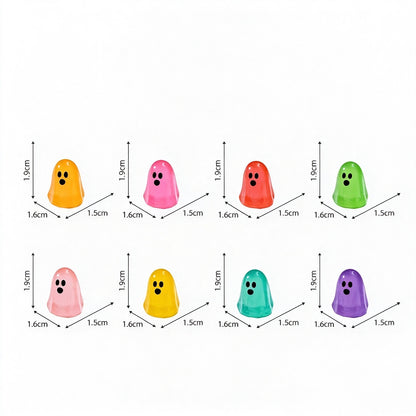 Mini Glow-in-the-Dark Ghost Figurines – Resin Halloween Tabletop Decor & Party Supplies