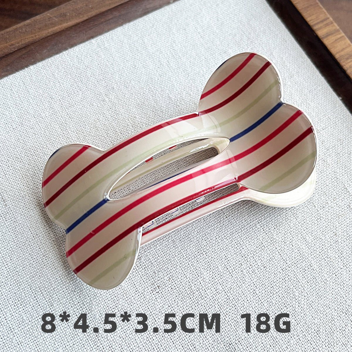 Bone-Shaped Acetate-Look Hair Claw Clip – Patterned Hair Clip