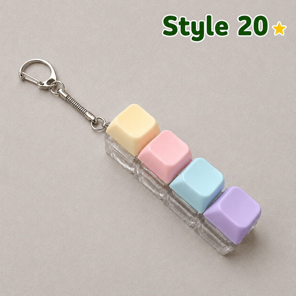 Pastel Colors Finger Press Button Cube Squishy Keyboard Keychain Stress Relief Toy