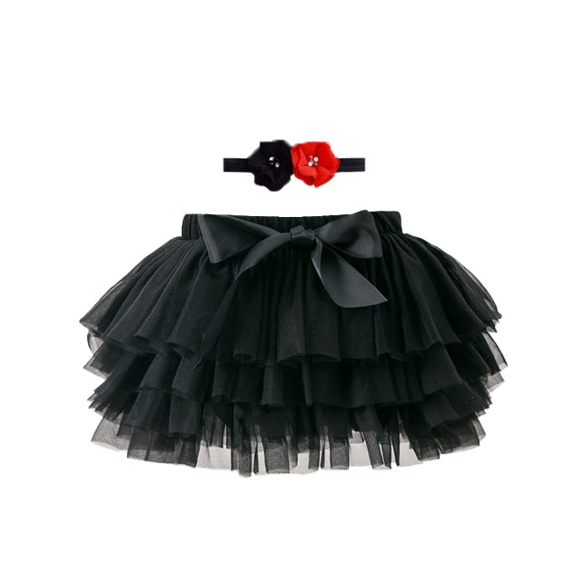 Toddler Girls Summer Multicolor Tulle Skirt With Matching Headwear