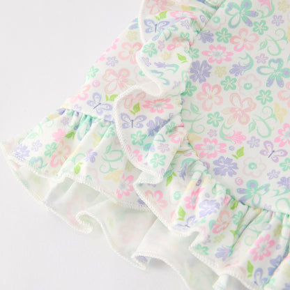Girls Back To School Pink Bow Pencil Applique Short Set