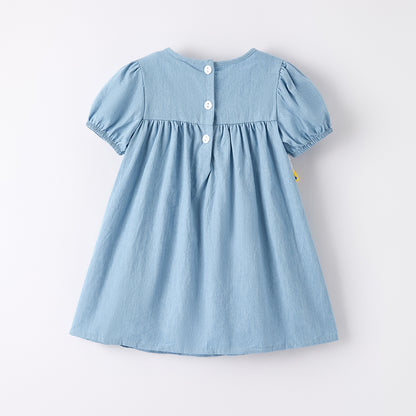 Girls Back To School HOMEWORK Applique Dress