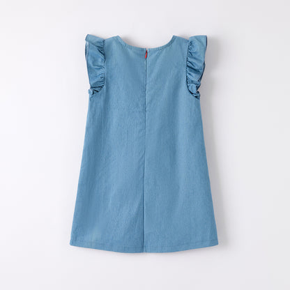 Girls Summer Back To School Applique Dress With Matching Bag