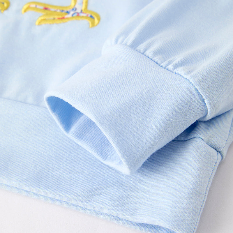Girls Summer Fall Chick Embroidery Long Sleeves Pant Set