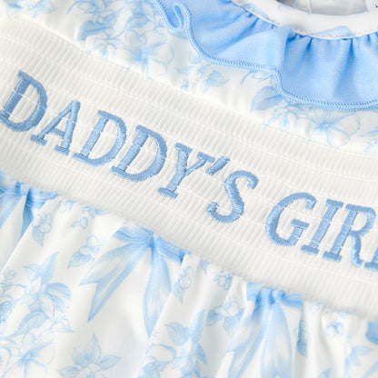 Father's Day Baby Kids "DADDY'S GIRL"Smocked Bubble Romper