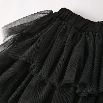 Girls Halloween Witch Pink Black Tulle Skirt Set