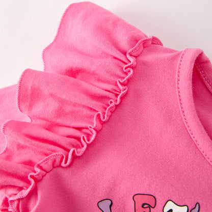 Girls Halloween Let's Go Ghouls Hot Pink Long Sleeves Pant Set