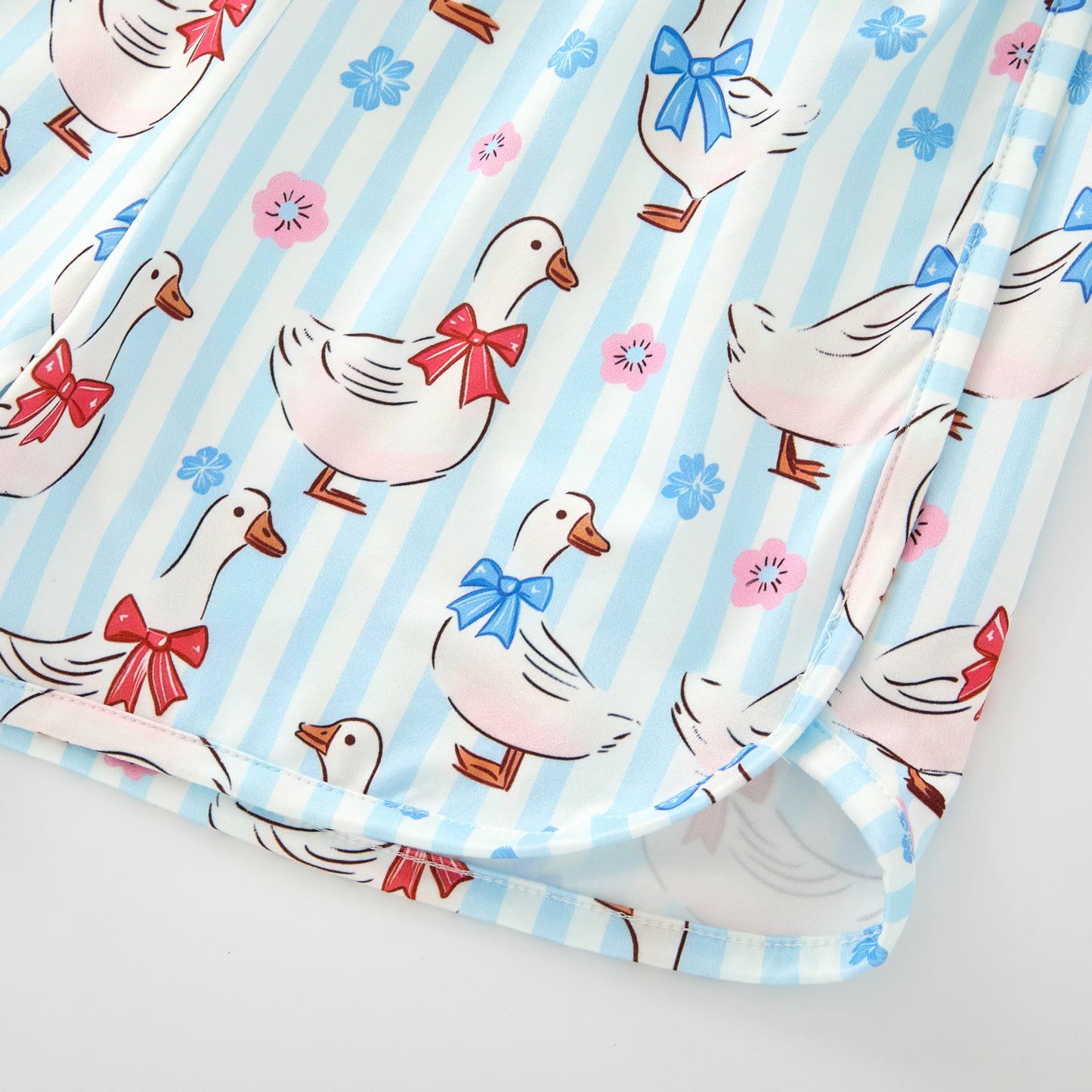 Girls Summer Blue Silly Goose Print Short Set