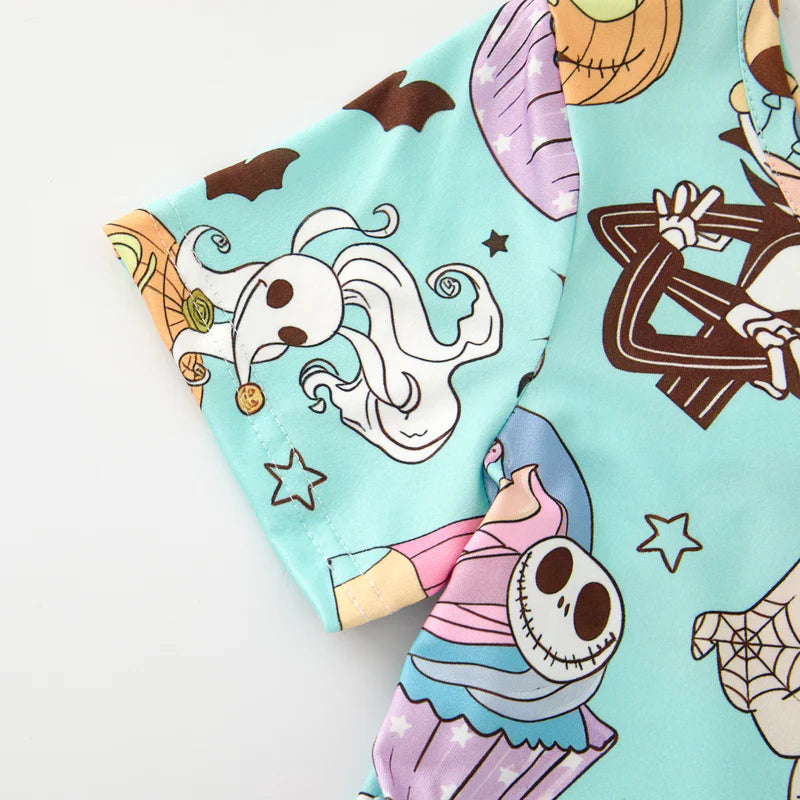 Girls Halloween Pumpkin Ghost Nightmare Twirl Dress