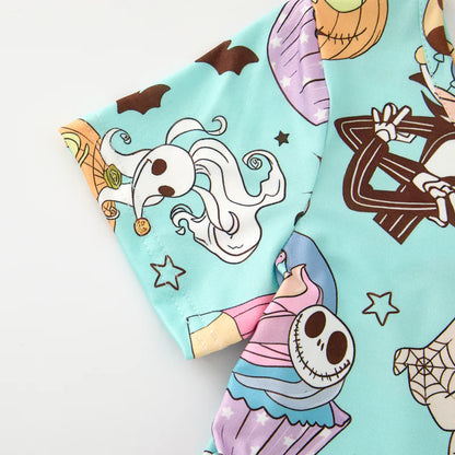 Girls Halloween Pumpkin Ghost Nightmare Twirl Dress