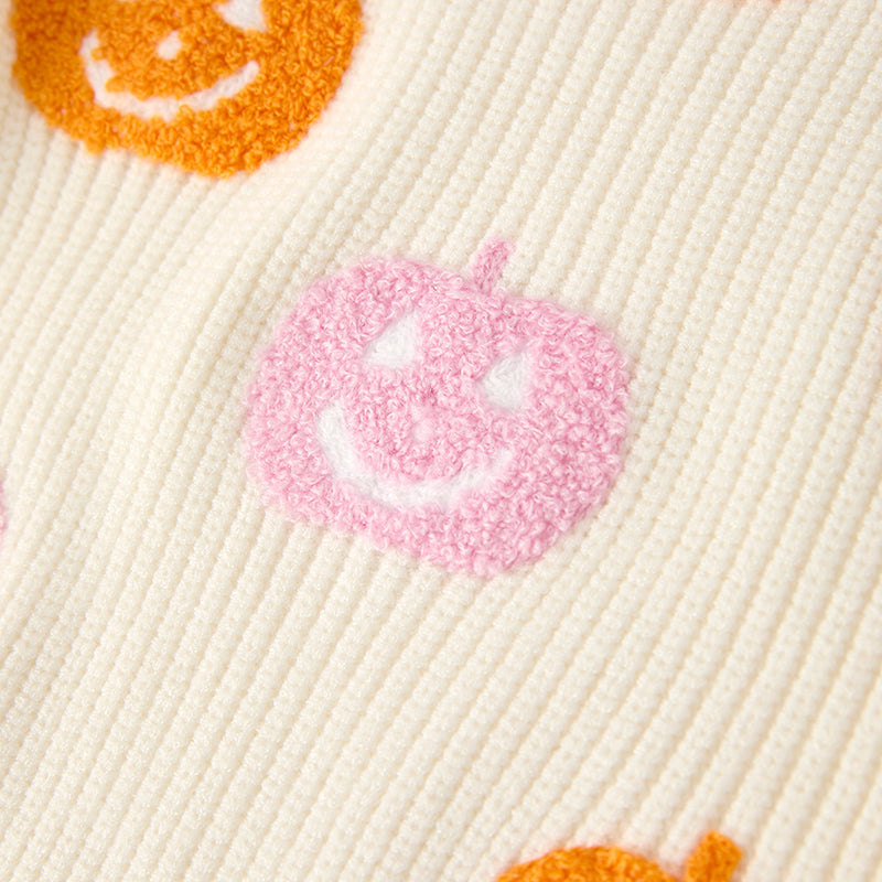 Mommy And Me Girls Halloween Ghost Applique Pink Sweater