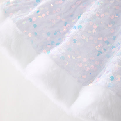 Girls Fall Winter White Sequins Bell Pant