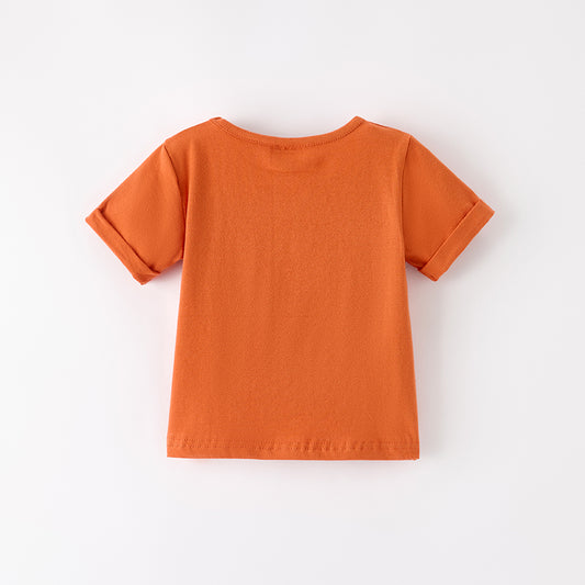 Girls Thanksgiving Pumpkin BE THANKFUL Print Cotton Top