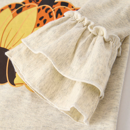 Baby Girls Pumpkin Sunflower Print Fall Halloween Romper