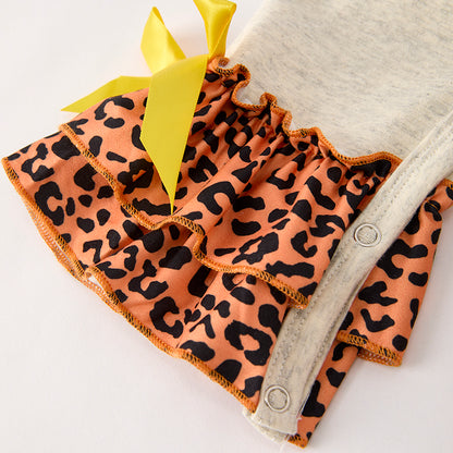 Baby Girls Pumpkin Sunflower Print Fall Halloween Romper
