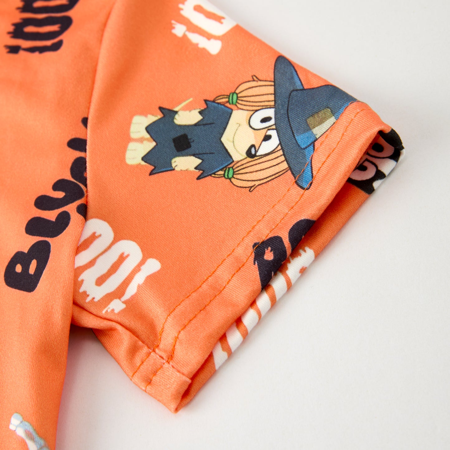 Boys Fall Halloween Orange BOO Cartoon Print Short Sleeves Top