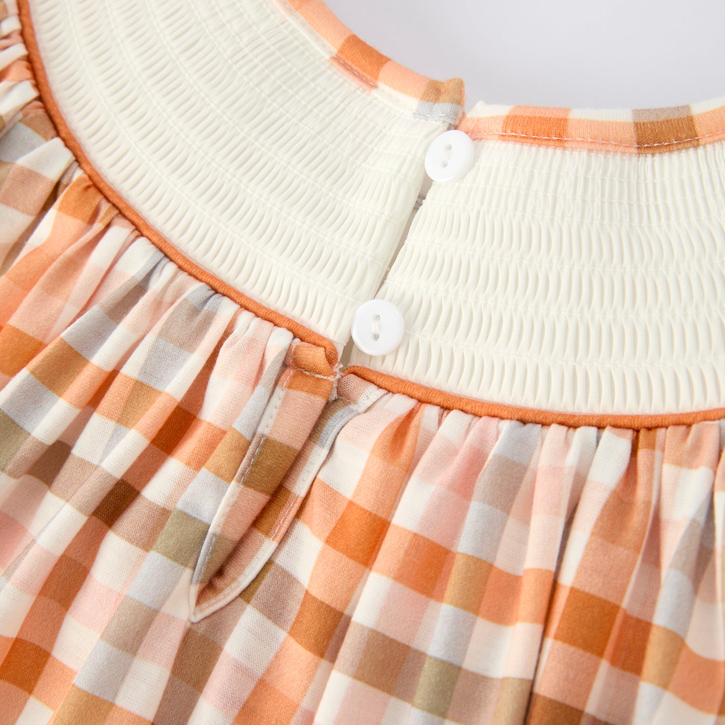 Thanksgiving Pumpkin Turkey Bow Embroidery Smock Fall Dress