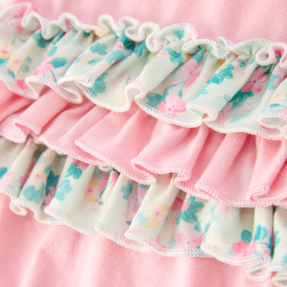 Sweet Clover Charm Embroidered Baby Pink Romper St. Patrick’s Day