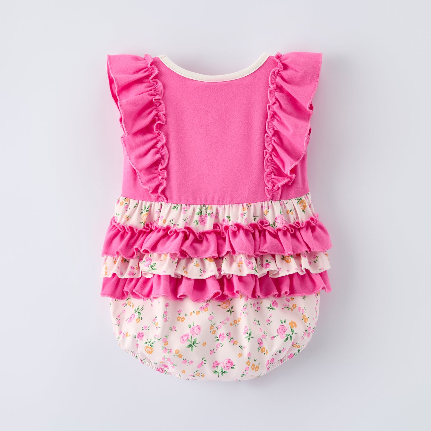Kids Easter Pink Floral Bunny Collection Embroidery Outfits