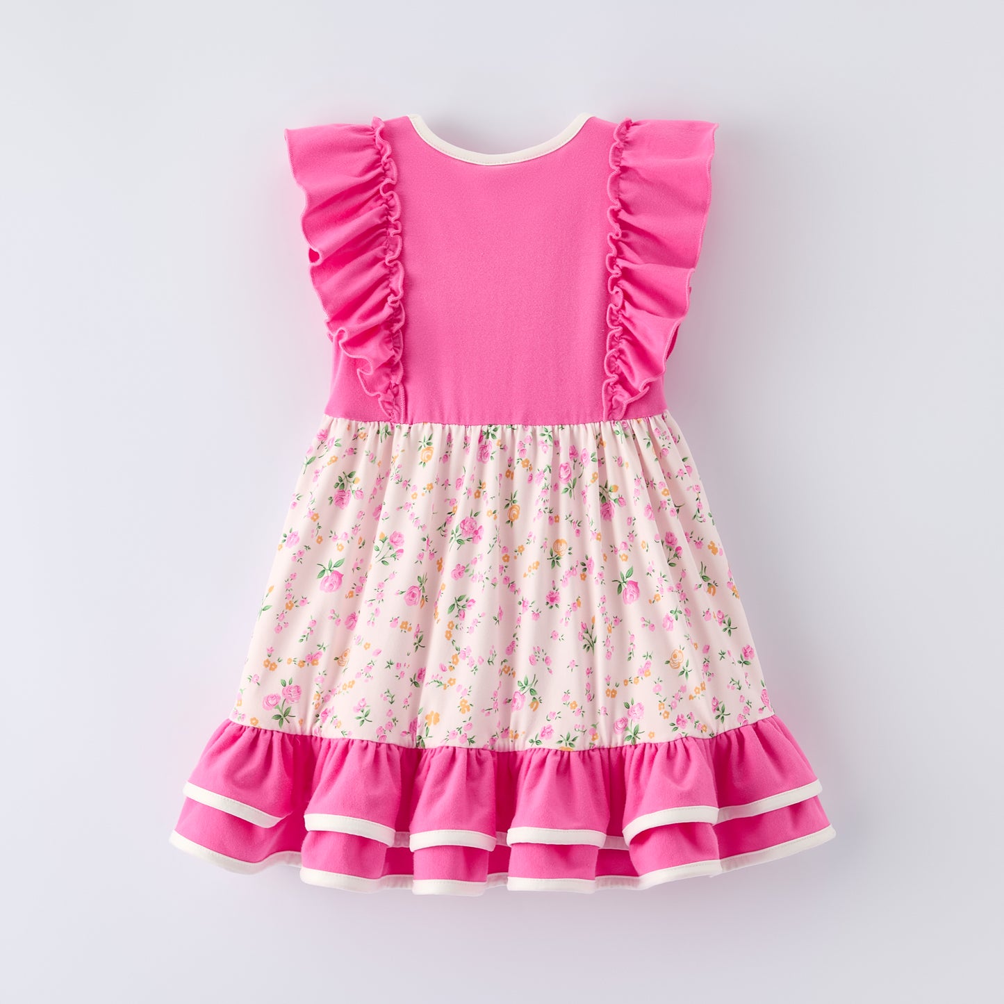 Kids Easter Pink Floral Bunny Collection Embroidery Outfits