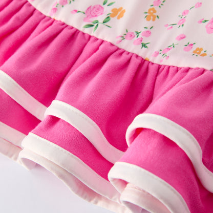 Kids Easter Pink Floral Bunny Collection Embroidery Outfits