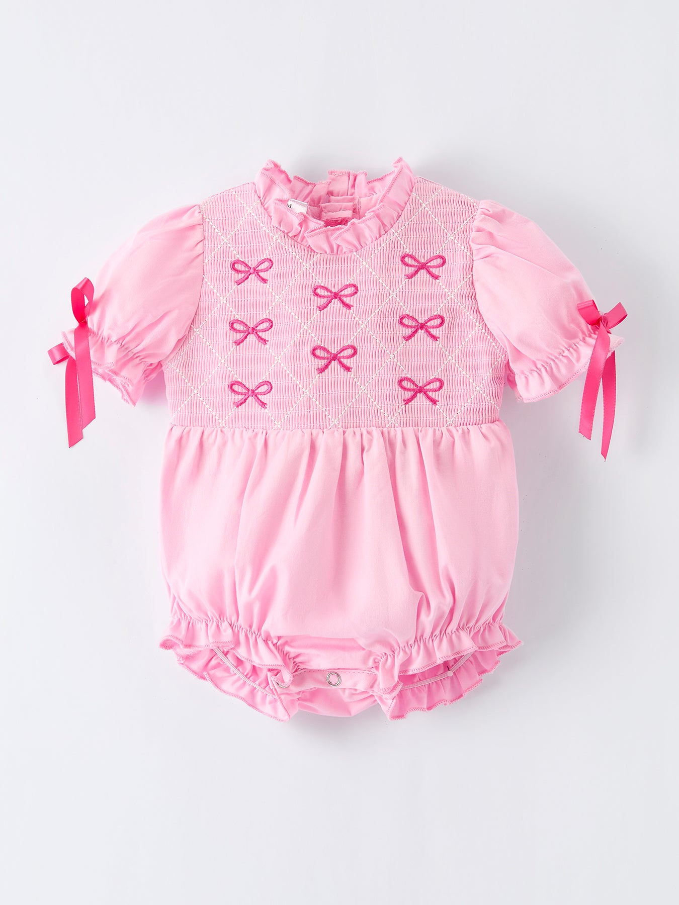 Spring / Summer Kids Collection Pink Bow Smocked Embroidery – In Stock