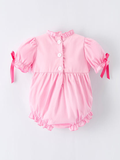 Spring / Summer Kids Collection Pink Bow Smocked Embroidery – In Stock